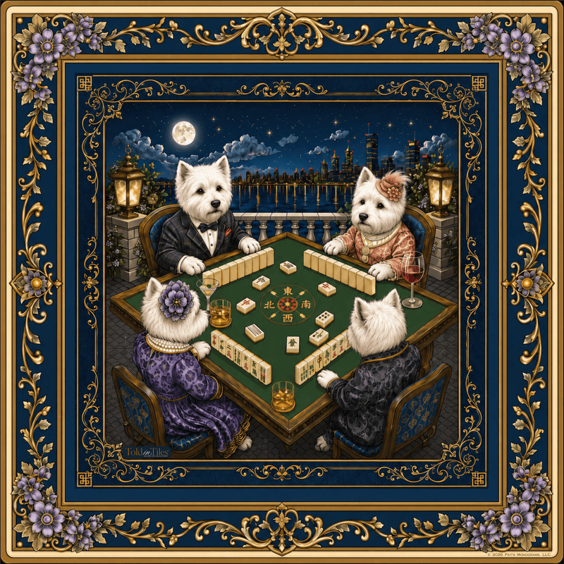 Pat's Monograms The White Tie Affair Mahjong Mat