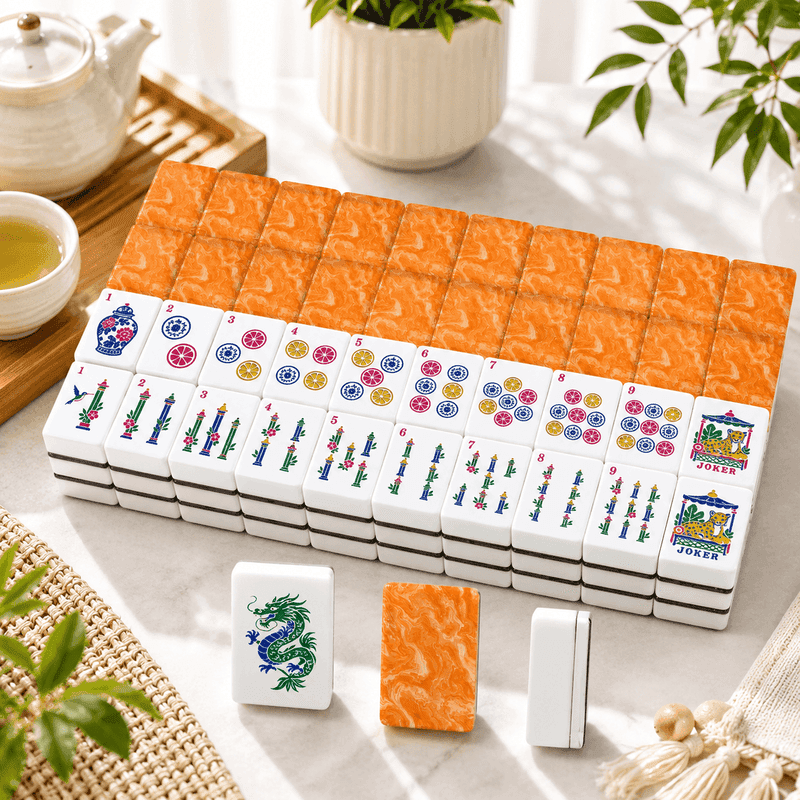 Splash Of Mahj And Color Co. Chinoiserie — Orange Marbled