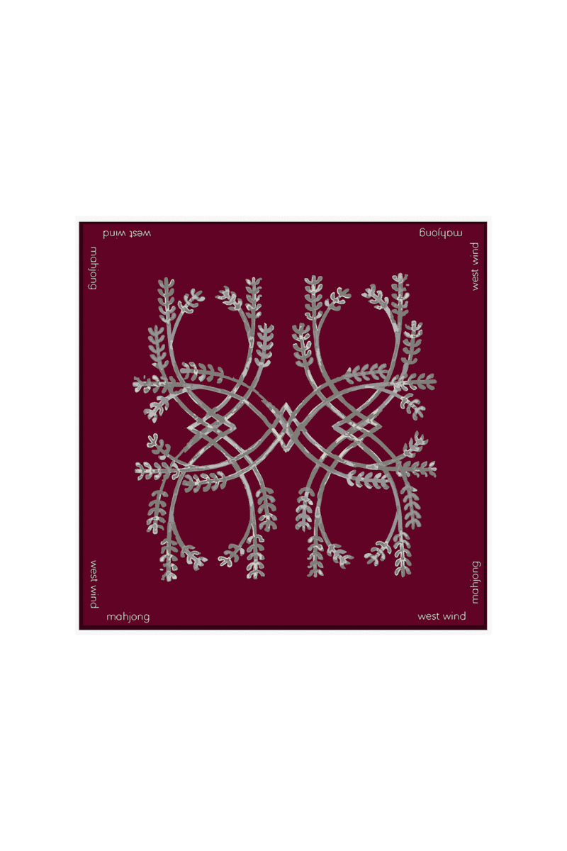 West Wind Mahjong Tile Mat — Maroon