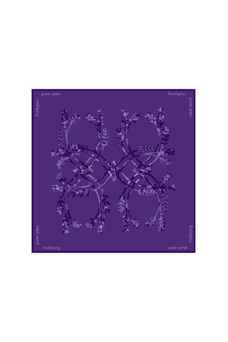 West Wind Mahjong Tile Mat — Purple