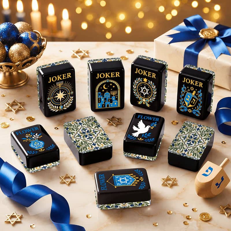 Splash Of Mahj And Color Co. Starry Night Hanukkah — Tuscan Blue And Green