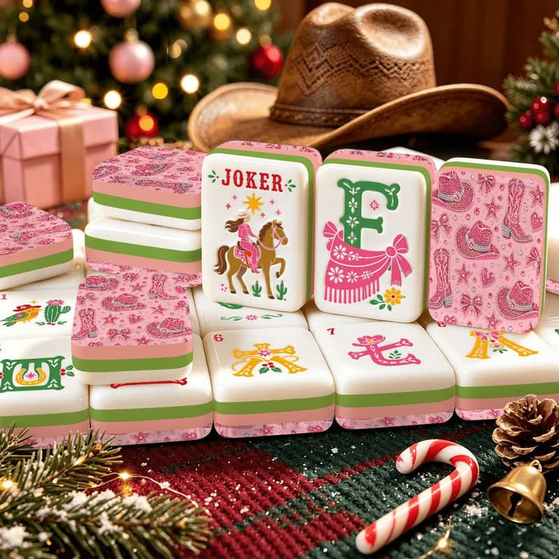 Splash Of Mahj And Color Co. Country Western Christmas — Pink Rhinestones And Bling