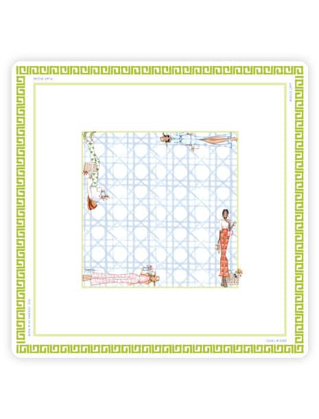 Brittany Fuson Blue Rattan Mahjong Mat