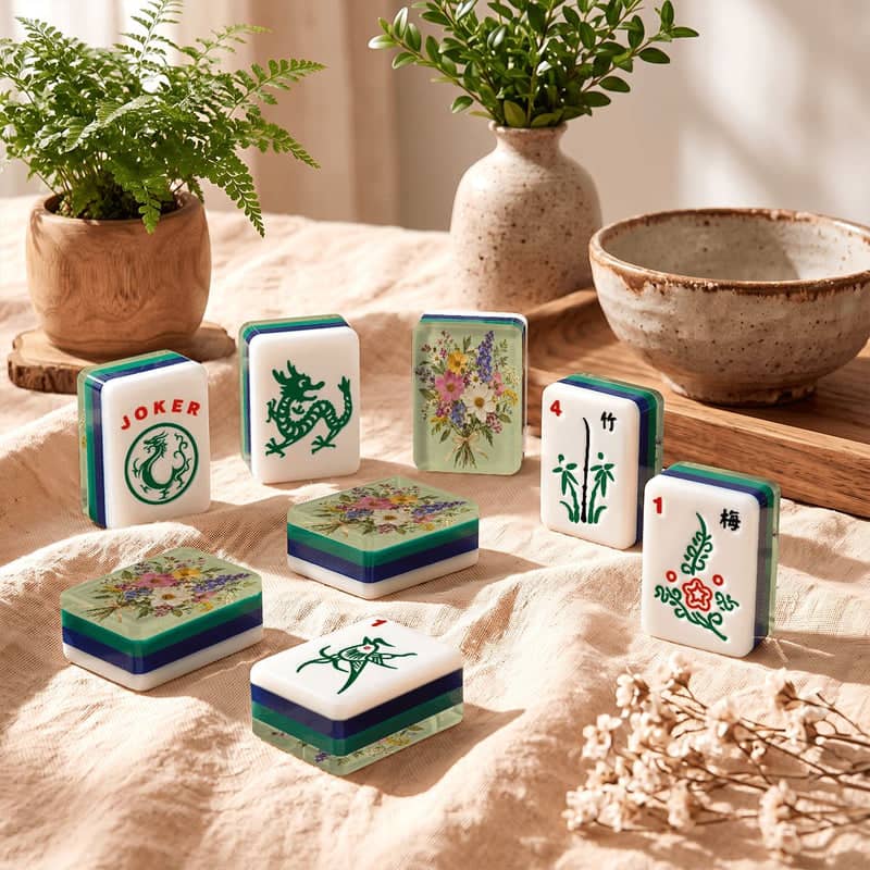 Splash Of Mahj And Color Co. Pressed Wildflower 4 Layer — Blue Green