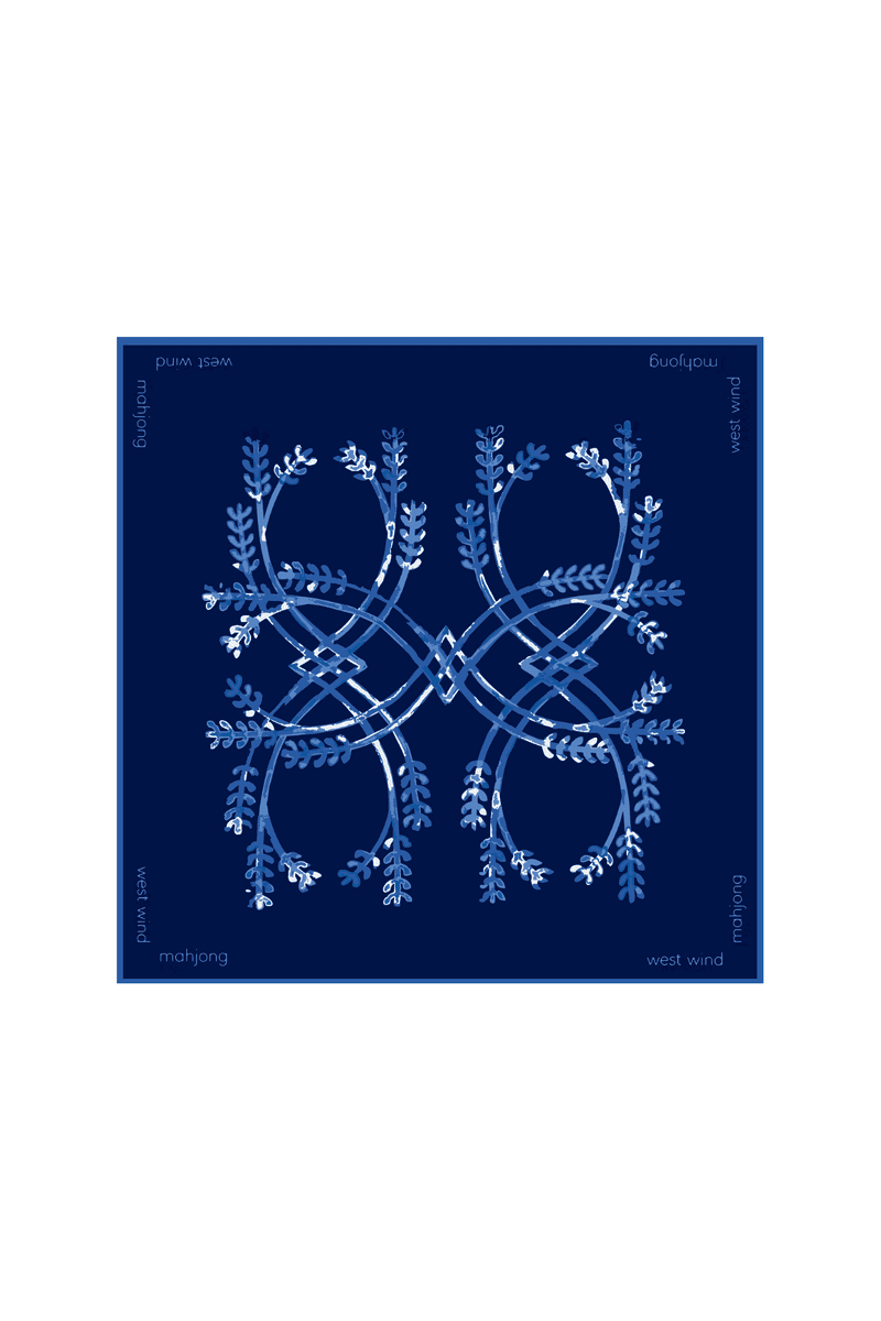 West Wind Mahjong Tile Mat — Navy