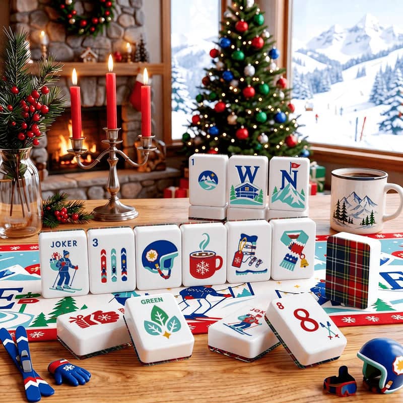Splash Of Mahj And Color Co. Winter Plaid Alpine Slopes Engraved — Winter Plaid