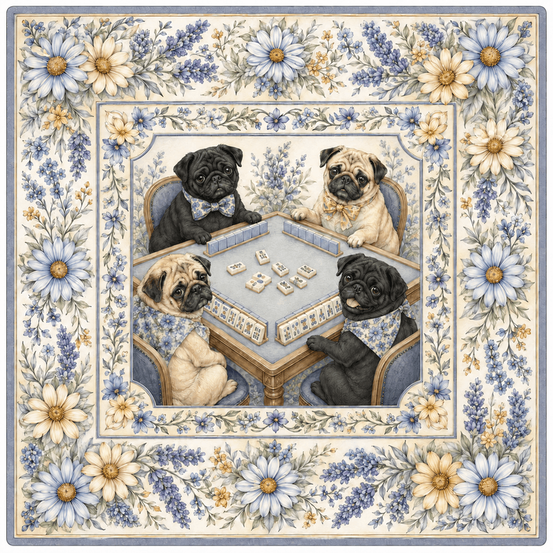 Pat's Monograms Pug & Petals
