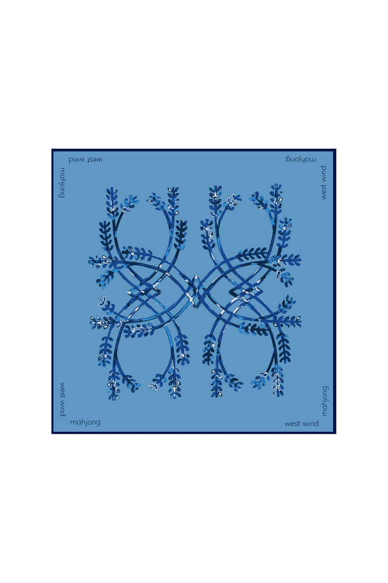 West Wind Mahjong Tile Mat — Sky Blue