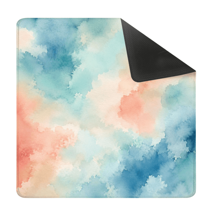 Yolo Mahjong Blue Coral Watercolor Square