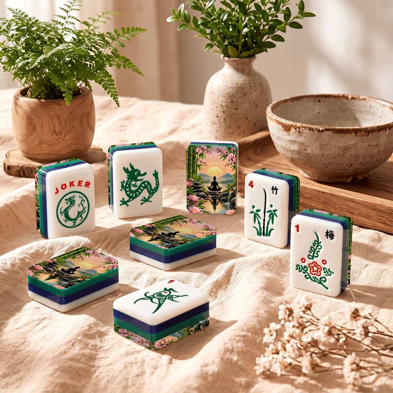 Splash Of Mahj And Color Co. Peace And Tranquility Garden — Blue Green