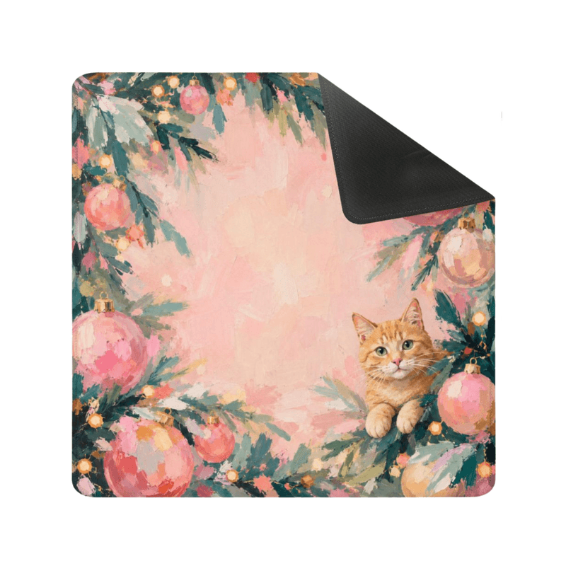 Yolo Mahjong Christmas Cat Square Mat