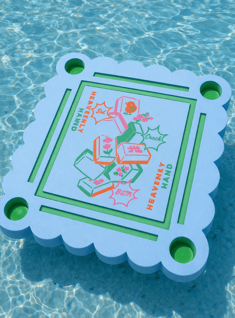 Mahj Pit Floating Tile Mat — Blue Lagoon