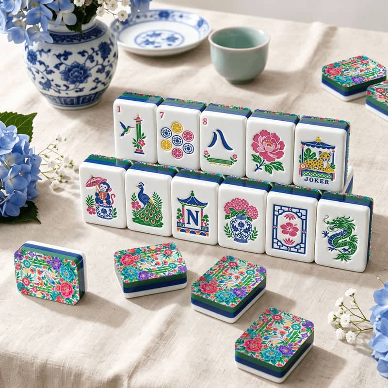 Splash Of Mahj And Color Co. Peony & Parasol Chinoiserie Chic