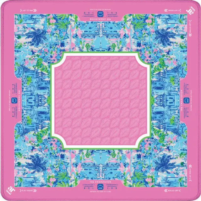 Anders Ruff Design Co. Palm Beach Pink Cabana Blue Mahjong Mat