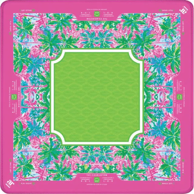 Anders Ruff Design Co. Palm Beach Tropical Pink Lime Mahjong Mat