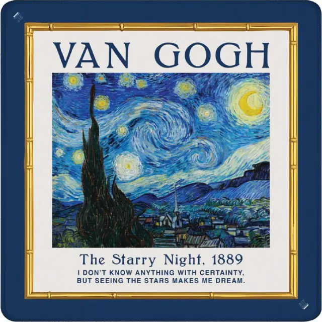 Anders Ruff Design Co. Van Gogh Starry Night & Wheat Field with Cypresses Reversible Mahjong Mat