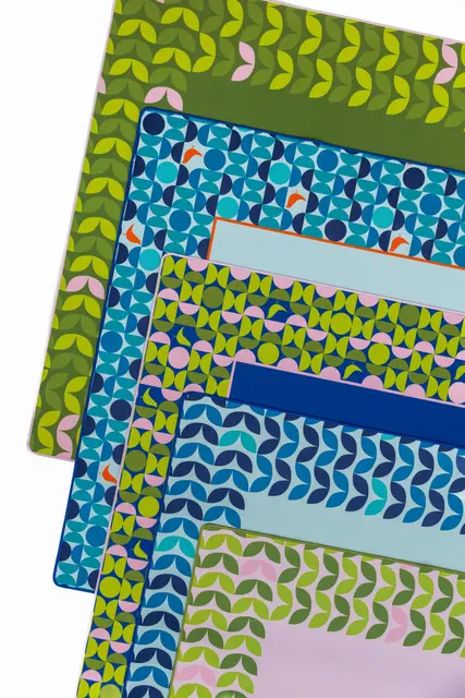 Bam Bird Boutique MCM Neoprene Mahjong Mats — Geo Bloom- Pink