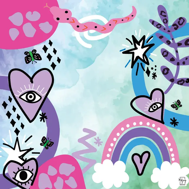 Bespoke Mahjong LUCKY CHARMS WATERCOLOR WHIMSY MAT