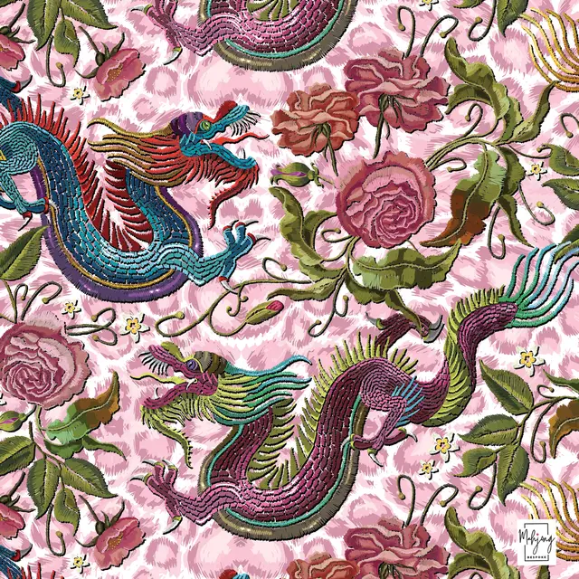 Bespoke Mahjong YEAR OF THE DRAGON MAT - AMPED-UP PINK