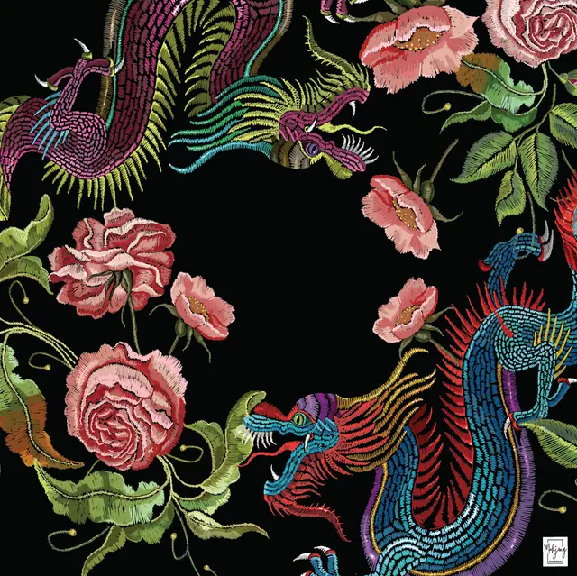 Bespoke Mahjong YEAR OF THE DRAGON MAT - BLACK