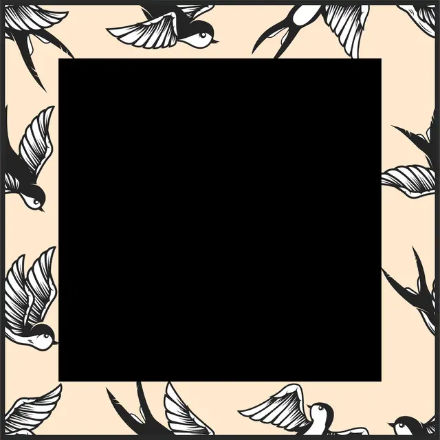 Bird & Bamboo The Sparrow Mahjong Mat- Black