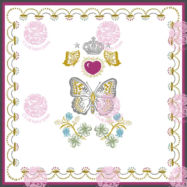 Club Mahjenn FLAWED & IMPERFECT IS D'or Flower Leatherette Mat - Jewel Tone FINAL SALE AS IS CONDITION .NO RETURNS OR REFUNDS