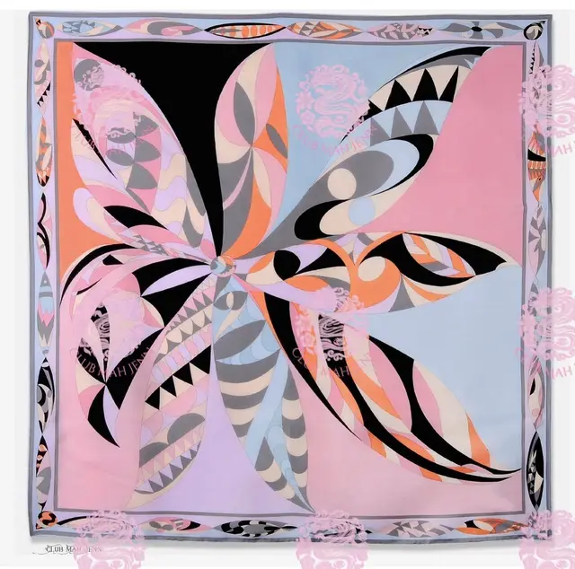 Club Mahjenn Miss Poochie Coral & Sky Leatherette Mat