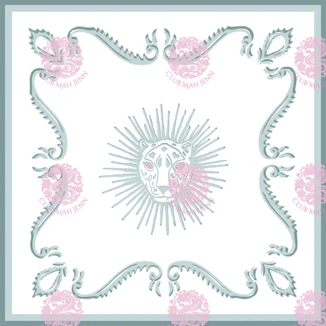 Club Mahjenn Queen of Dragons Leatherette Mat -Pale Blue & Coral EST SEPTEMBER DELIVERY FINAL SALE