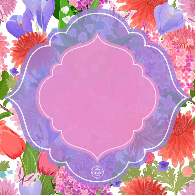 House of Mahj Mahj in Bloom 33" x 33" (Ship Rolled Up)