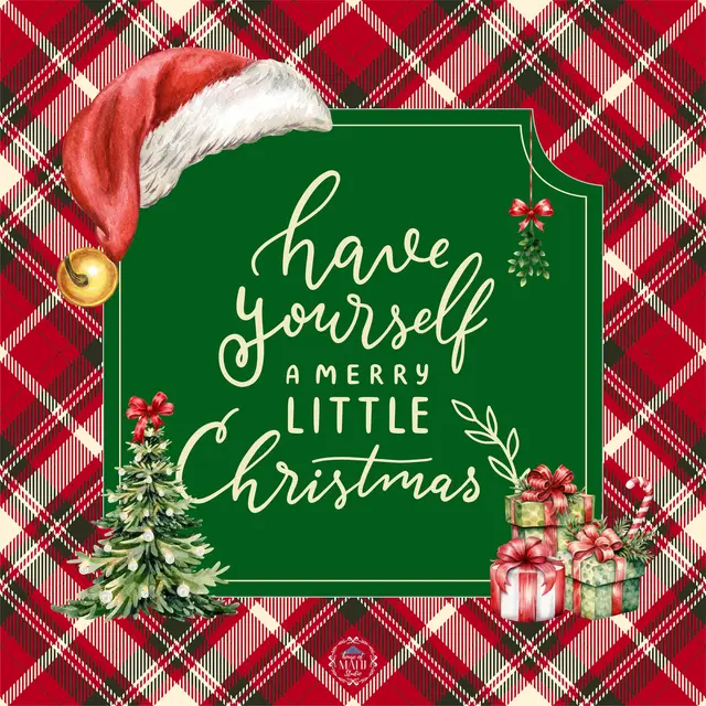 House of Mahj Merry Little Christmas Mahjong Mat 33" x 33" (ships rolled)
