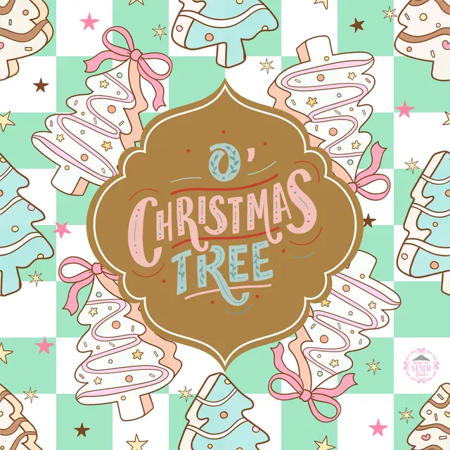 House of Mahj O' Christmas Tree Retro Mahjong Mat 33" x 33" (ships rolled)
