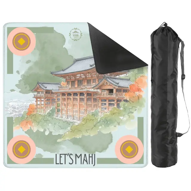House of Mahj Serenity Let's Mahj Travel Mahjong Mat 20.9"x20.9" (Ship Rolled up)