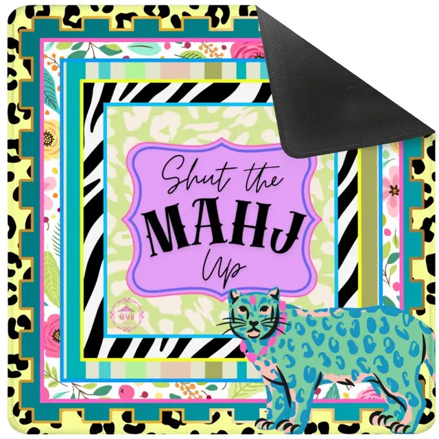 House of Mahj Shut the Mahj Up Mahjong Mat 33" x 33" (Ship Rolled up)