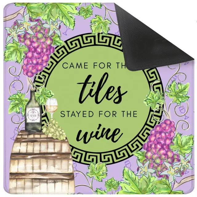 House of Mahj Stayed for the Wine Mahjong Mat 33" x 33" (Ship Rolled up)