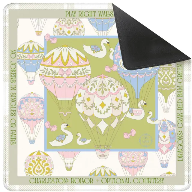 House of Mahj Whimsical Ride Mahjong Mat 33" x 33" (Ship Rolled up)