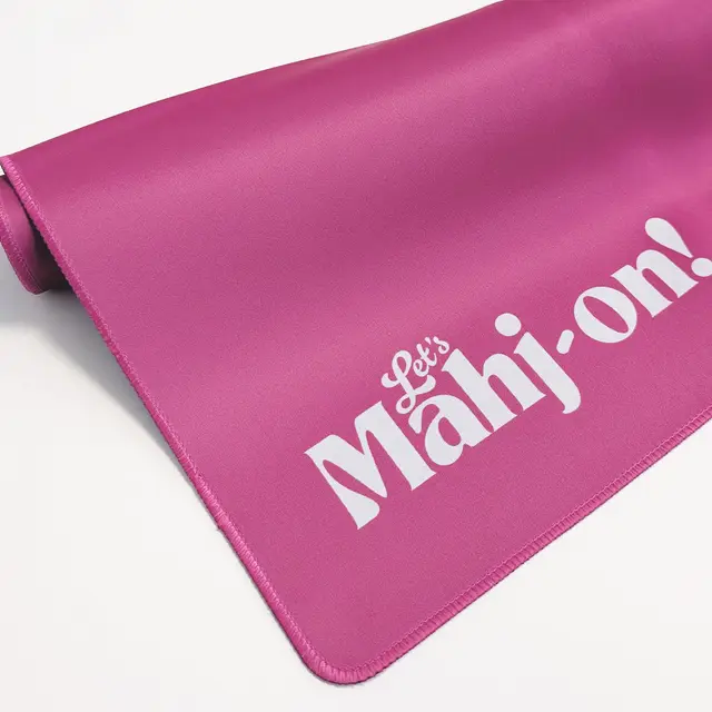 Let's Mahj On Signature Logo Mats-Clearance — Bright Pink