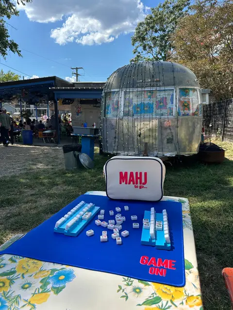Mahj To Go Mini Game Mat Navy Blue GAME ON