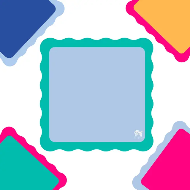 My Fair Mahjong MAHJONG MAT | Color Wave | 31" x 31" — Blue Center- Green Scallop