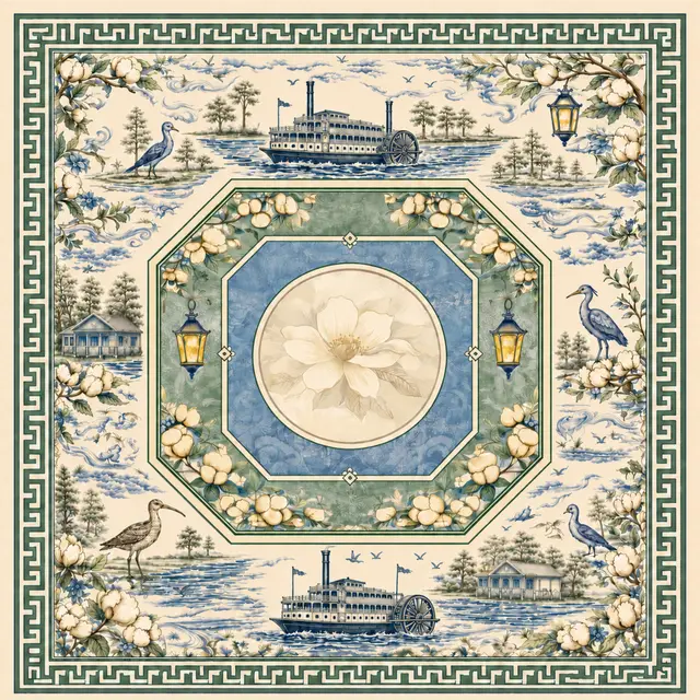 Pat's Monograms The Mahjestic South Mahjong Mat — Art Edition