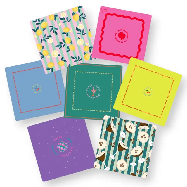 Peace Love Mahjong Mahjong Mats - Patterns & Icons — Icons - Dark Teal Cocktail Hour