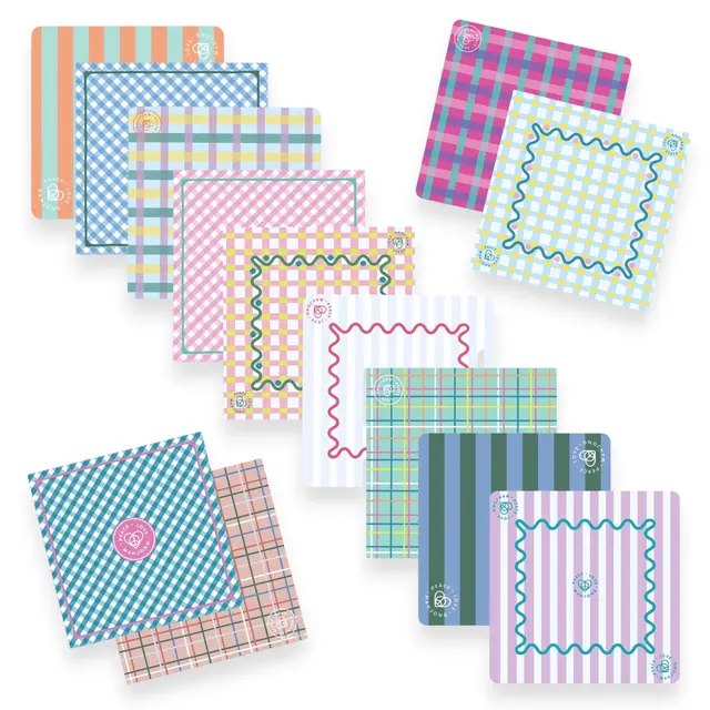 Peace Love Mahjong Mahjong Mats - Plaid & Stripes — Stripes - Lilac Splash