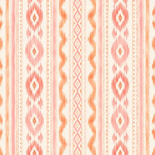 Southern Sparrow MAHJONG GAME MAT: IKAT IN ORANGE & PINK