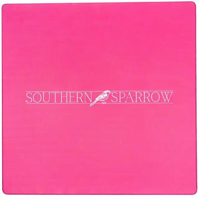 Southern Sparrow MAHJONG GAME MAT: LOGO IN PEONY PINK