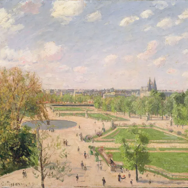 Southern Sparrow MAHJONG GAME MAT: TUILERIES GARDEN PISSARO PAINTING