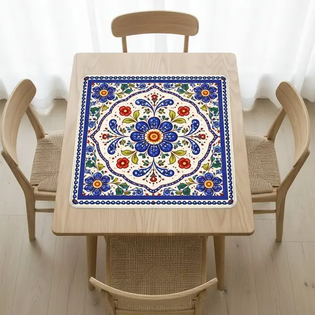 Splash Of Mahj And Color Co. Blue PORCELAIN Garden Mahjong Mat