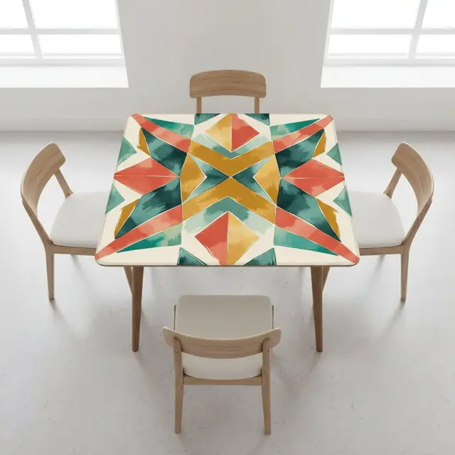 Splash Of Mahj And Color Co. Boho Burst Prism Of Color, Emerald Green, Orange Mahjong Mat