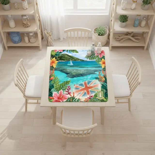 Splash Of Mahj And Color Co. BVI British Virgin Islands Tropical Mahjong Mat