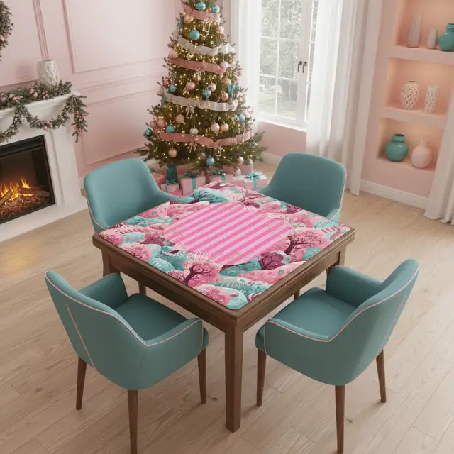 Splash Of Mahj And Color Co. Candy Landville, Magical Pink, Purple Aqua Mahjong Mat