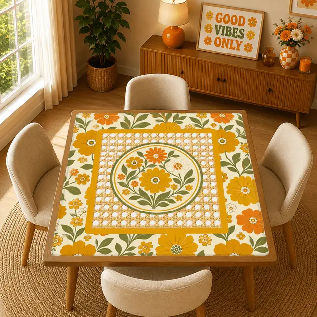 Splash Of Mahj And Color Co. Cane You Dig It Woven Garden Mahjong Mat