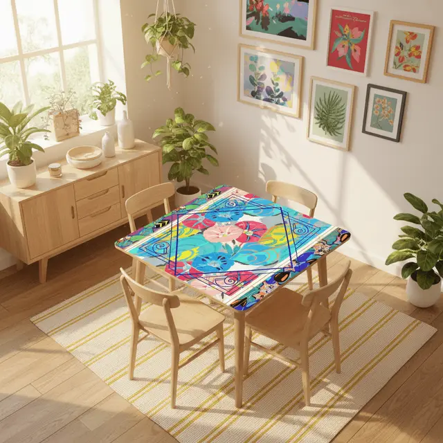 Splash Of Mahj And Color Co. Capri Sunshine Floral Art Deco Mahjong Mat
